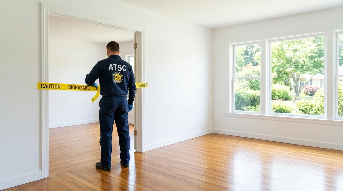Certified biohazard cleanup crew performing Trauma Scene Cleanup in Bridgeport
